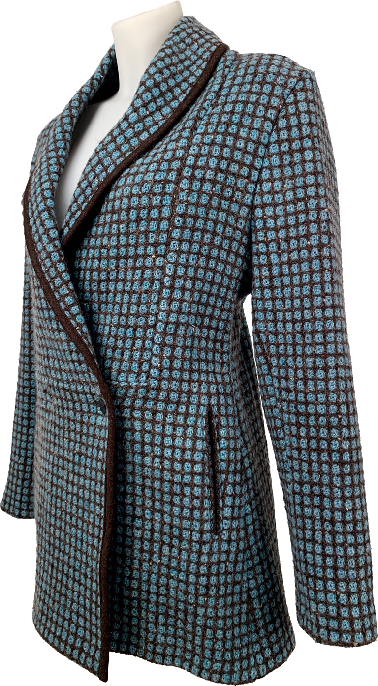 chichino sale Blazer türkis braun detail chichino sale Blazer türkis braun detail